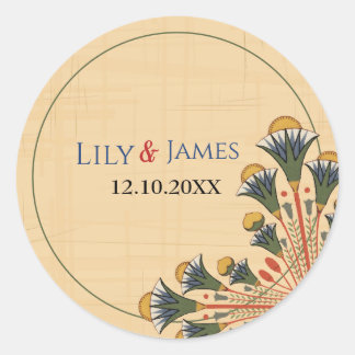 Sticker Rond Patrimoine pharaonique faire-part de mariage sur p