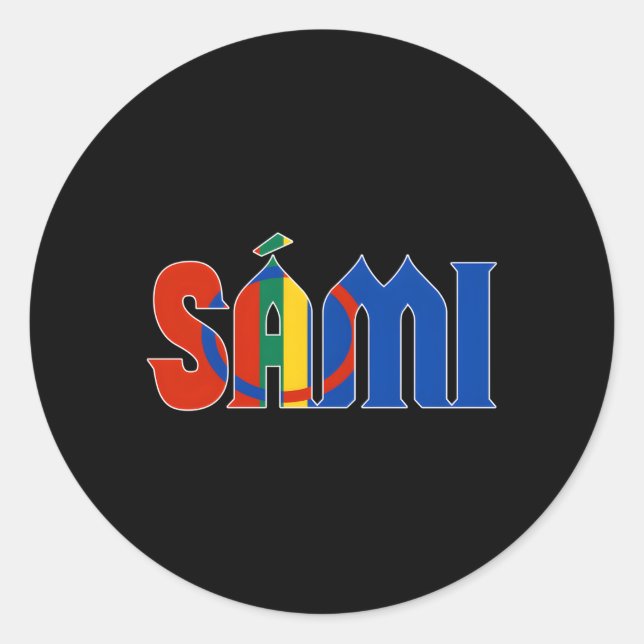 Sticker Rond Patrimoine Sami Ou Sami Finlande Suède Norvège (Devant)