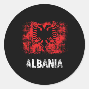 Sticker Rond Patriote Albanie fête de l'indépendance Drapeau al