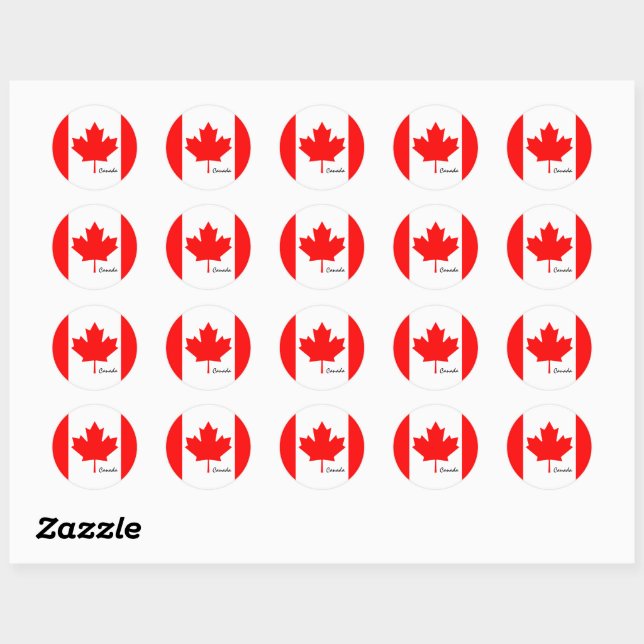 Sticker Rond Patriotes canadiens et canadiens du drapeau, vacan (Feuille)