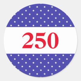 Sticker Rond Patriotic Red White & Blue 250