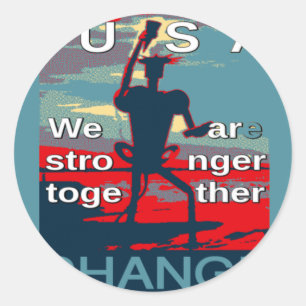 Sticker Rond Patriotic USA Hope Graphisme Art Design