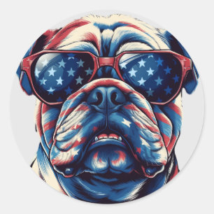 Sticker Rond Patriotique américain