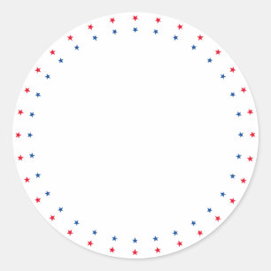Sticker Rond Patriotique rouge blanc bleu étoile frontière blan