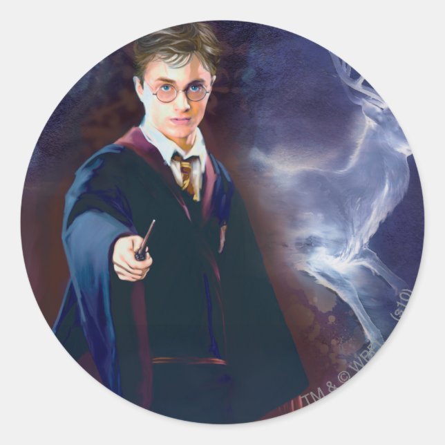 Sticker Rond Patronus de Harry Potter (Devant)
