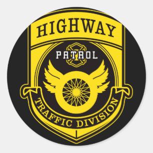 Sticker Rond Patrouille routière
