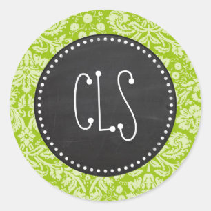 Sticker Rond Patte de Damas vert pomme; tableau de bord