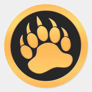 Sticker Rond Patte d'ours d'or