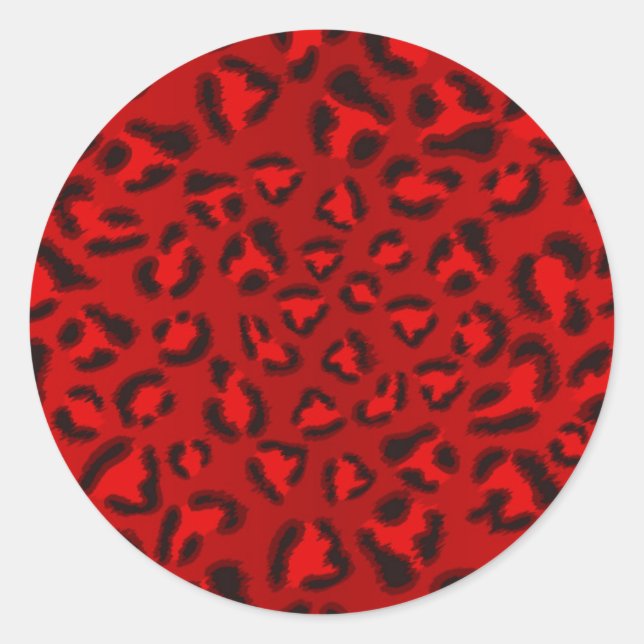 Sticker Rond Patter la texture rose léopard. (Devant)