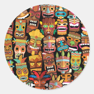 Sticker Rond Pattern de Tiki