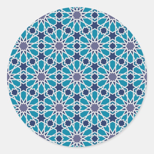 Sticker Rond Pattern In Blue and Grey (Devant)