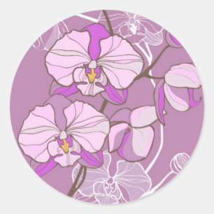 Sticker Rond Patters de l'orchid