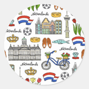 Sticker Rond Patters de Netherland