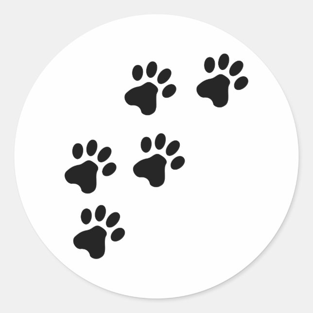 Sticker Rond pattes de chien mignonne noire (Devant)