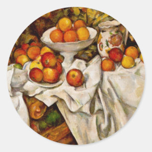 Sticker Rond Paul Cezanne Pommes Oranges Impressionnisme