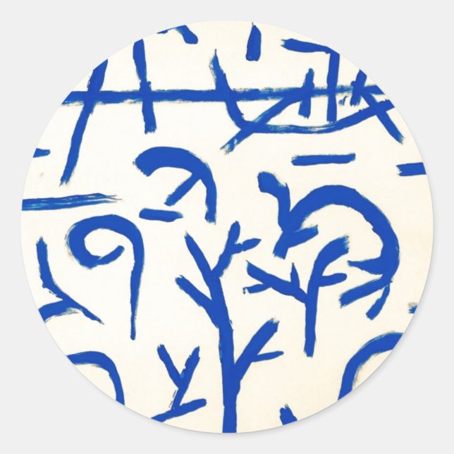 Sticker Rond Paul Klee : Les bateaux dans les inondations (Devant)