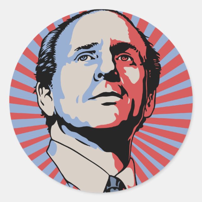 Sticker Rond Paul Wellstone (Devant)