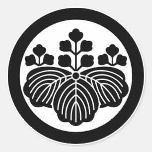 Sticker Rond Paulownia with 5&3 blooms in circle