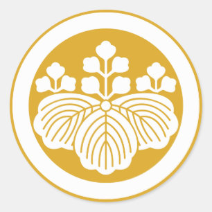 Sticker Rond Paulownia with 5&3 blooms in circle