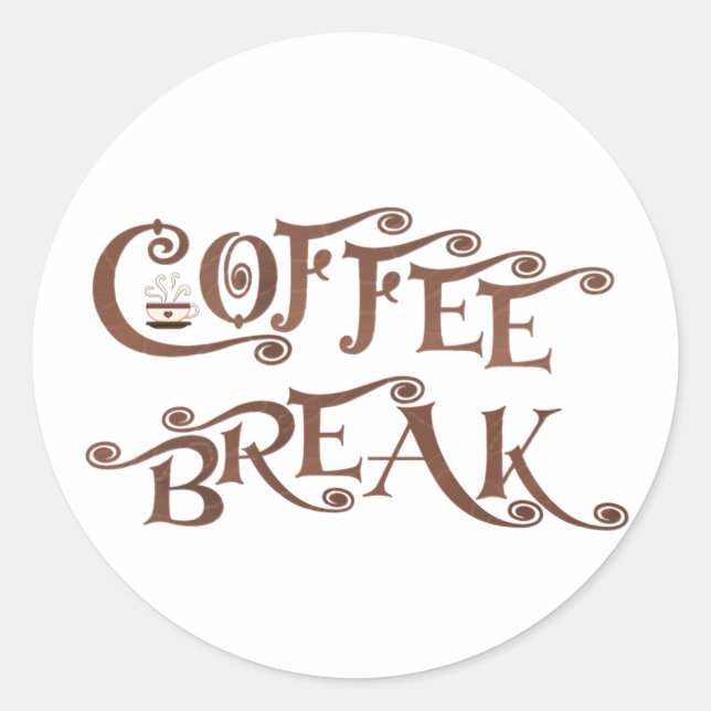 Sticker Rond Pause café (Devant)