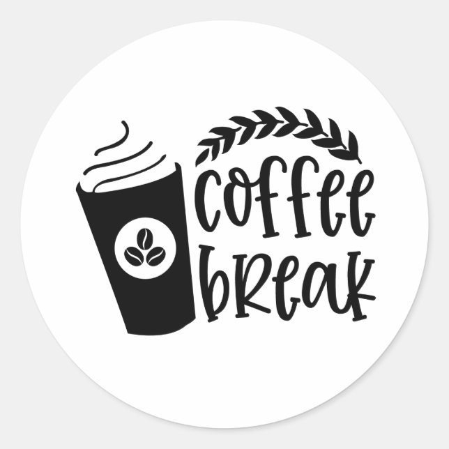 Sticker Rond Pause café (Devant)