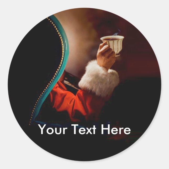 Sticker Rond Pause café père Noël (Devant)