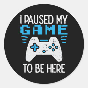 Sticker Rond Pause Mon Jeu Gamer Contrôleur Jeux Garçons Enfant