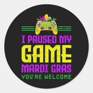 Sticker Rond Pause Mon Jeu Pour Mardi Gras Video Game Control
