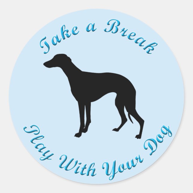 Sticker Rond Pause (Whippet) (Devant)