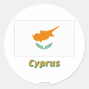 Sticker Rond Pavillon Chypre avec nom