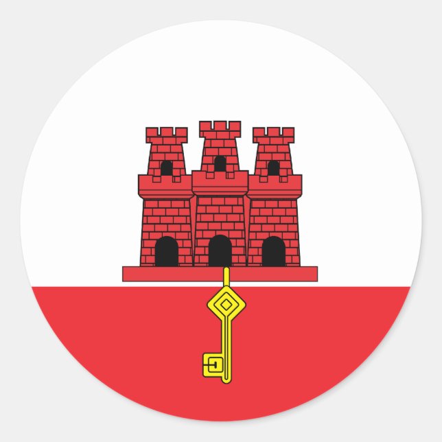Sticker Rond Pavillon de haute qualité Gibraltar (Devant)