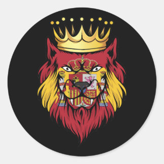 Sticker Rond Pavillon du roi Lion d'Espagne