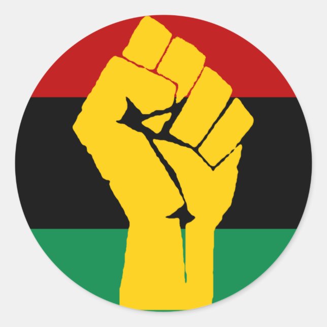 Sticker Rond Pavillon panafricain Black Power (Devant)