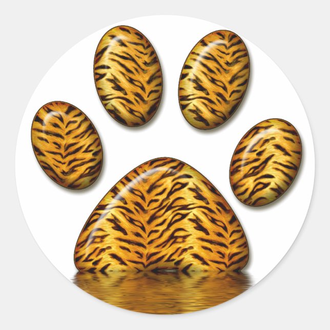 Sticker Rond Paw de tigre #2 (Devant)