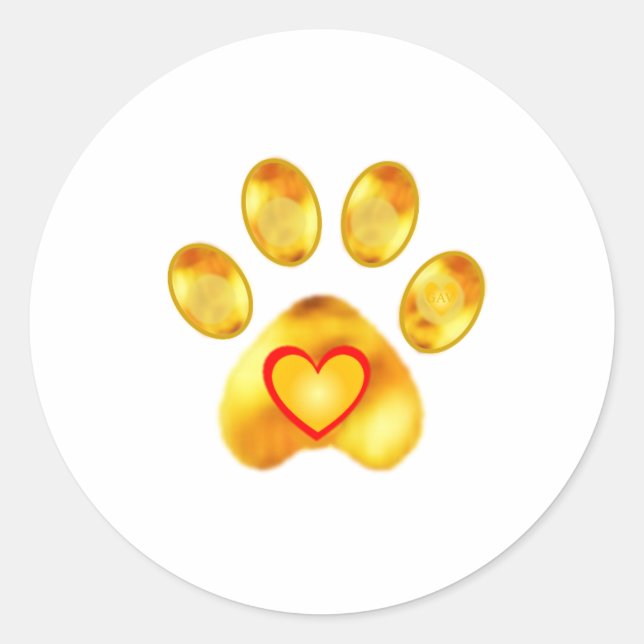 Sticker Rond Paw or (Devant)