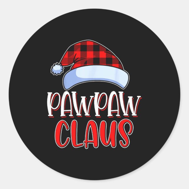 Sticker Rond Pawpaw Claus Santa Family Matching Christmas Pajam (Devant)