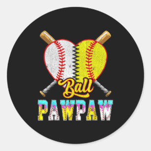 Sticker Rond Pawpaw des deux moitiés baseball softball glace