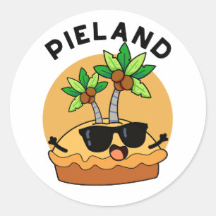 Sticker Rond Pays de la tarte Pun drôle d'île