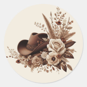 Sticker Rond Pays élégant moderne Ouest- Floral