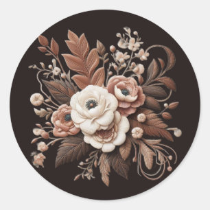 Sticker Rond Pays élégant moderne Ouest- Floral