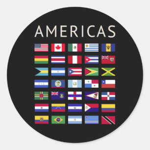 Sticker Rond Pays Flags Amériques National Flags Amérique