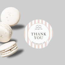 Pays Français Rose rayé Boulangerie Logo Merci