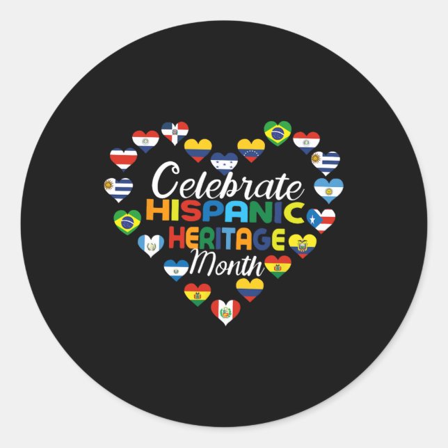 Sticker Rond Pays hispaniques Drapeaux Célébrer l'Hérita hispan (Devant)