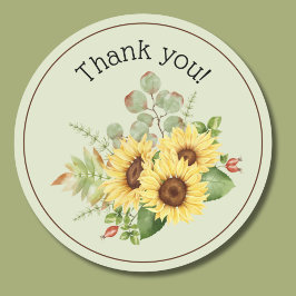 Sticker Rond Pays Merci tournesol
