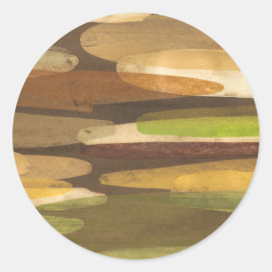 Sticker Rond Paysage abstrait de ton de la terre