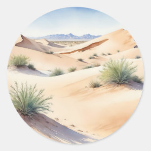 Sticker Rond Paysage calme du désert avec des dunes douces