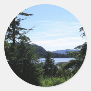 Sticker Rond Paysage d'Alaska Photographie de la belle Alaska