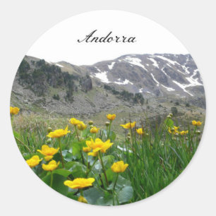 Sticker Rond Paysage d'Andorre