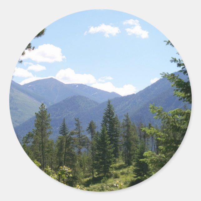 Sticker Rond Paysage du Montana (Devant)