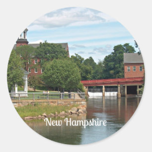 Sticker Rond Paysage du New Hampshire